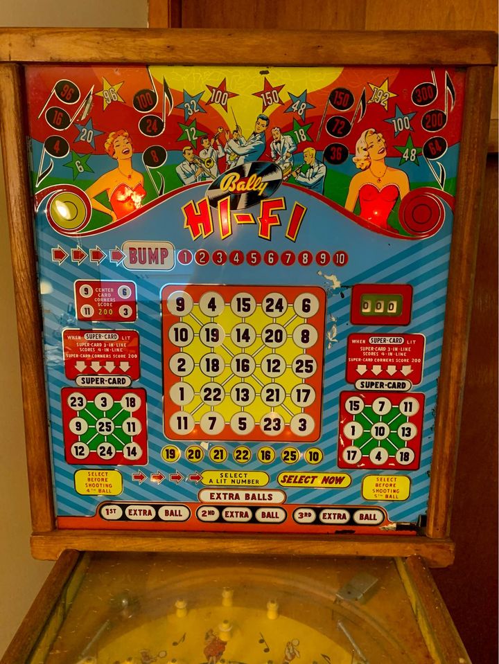 Bally 1950s discount bingo pinball